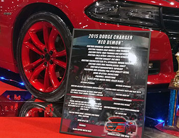 Car Show Board for a Dodge Charger